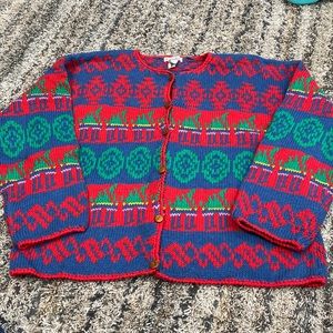 Vintage Gallagher knit cardigan made in Hong Kong size extra large